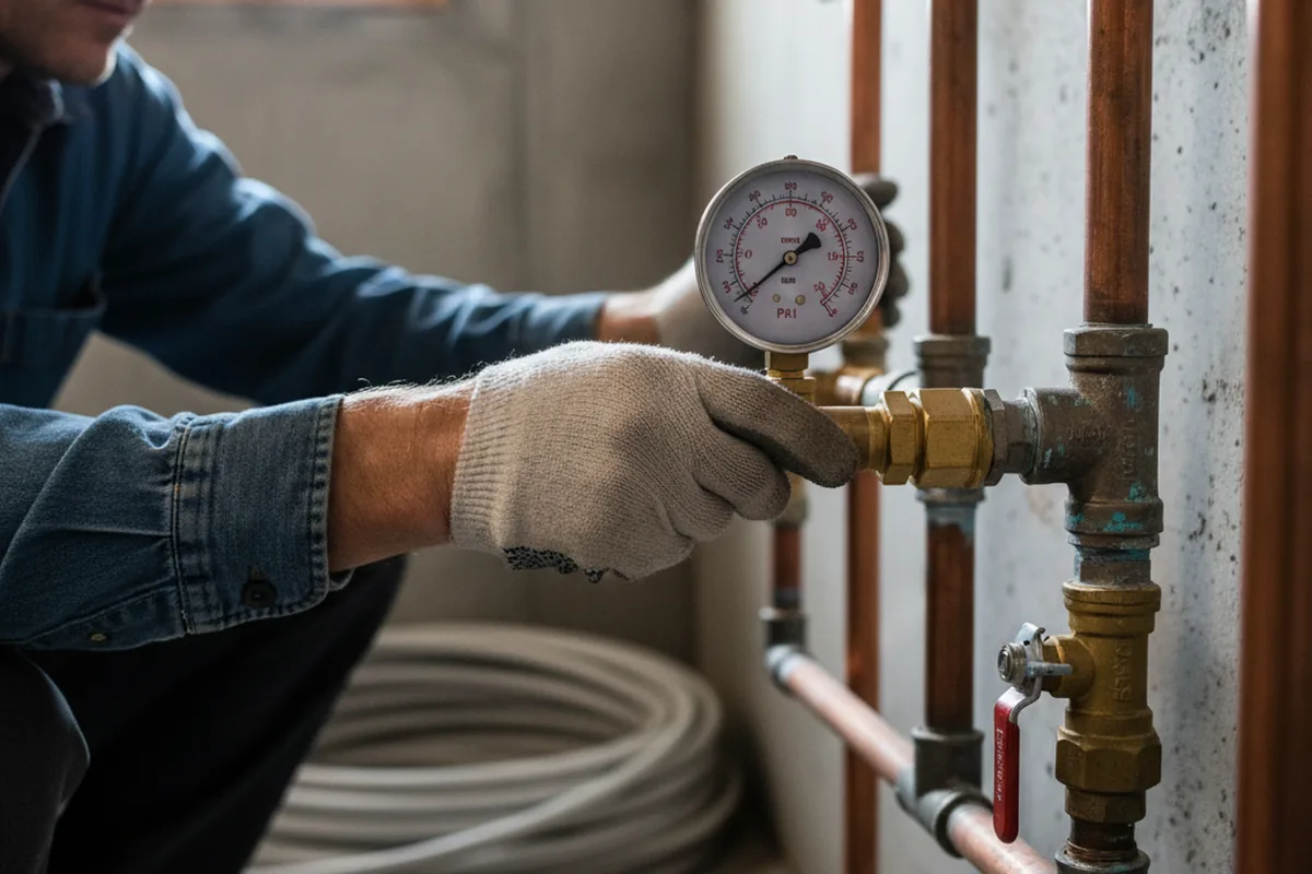 Pressure testing a repaired line during Water Line Repair in Honolulu